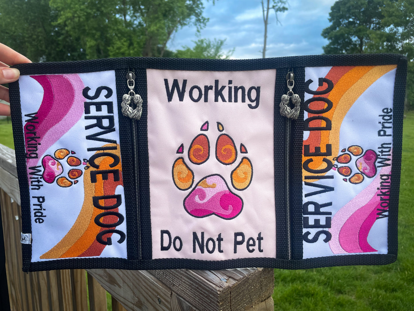 Lesbian Pride Vest and Snap Tab