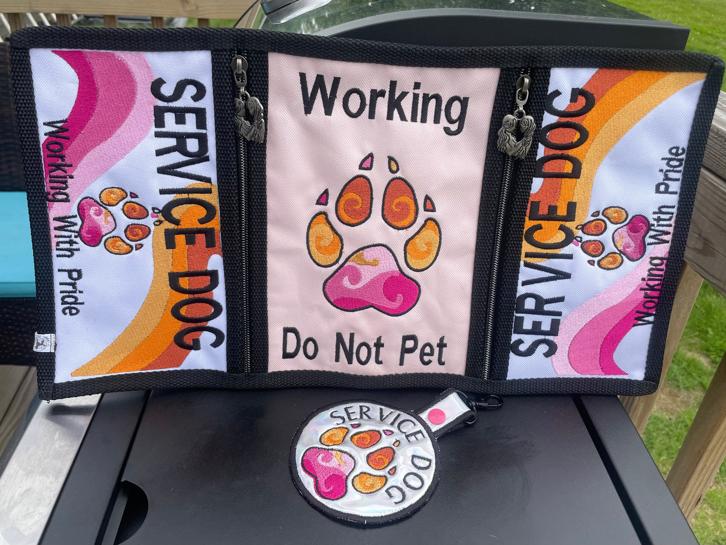 Lesbian Pride Vest and Snap Tab