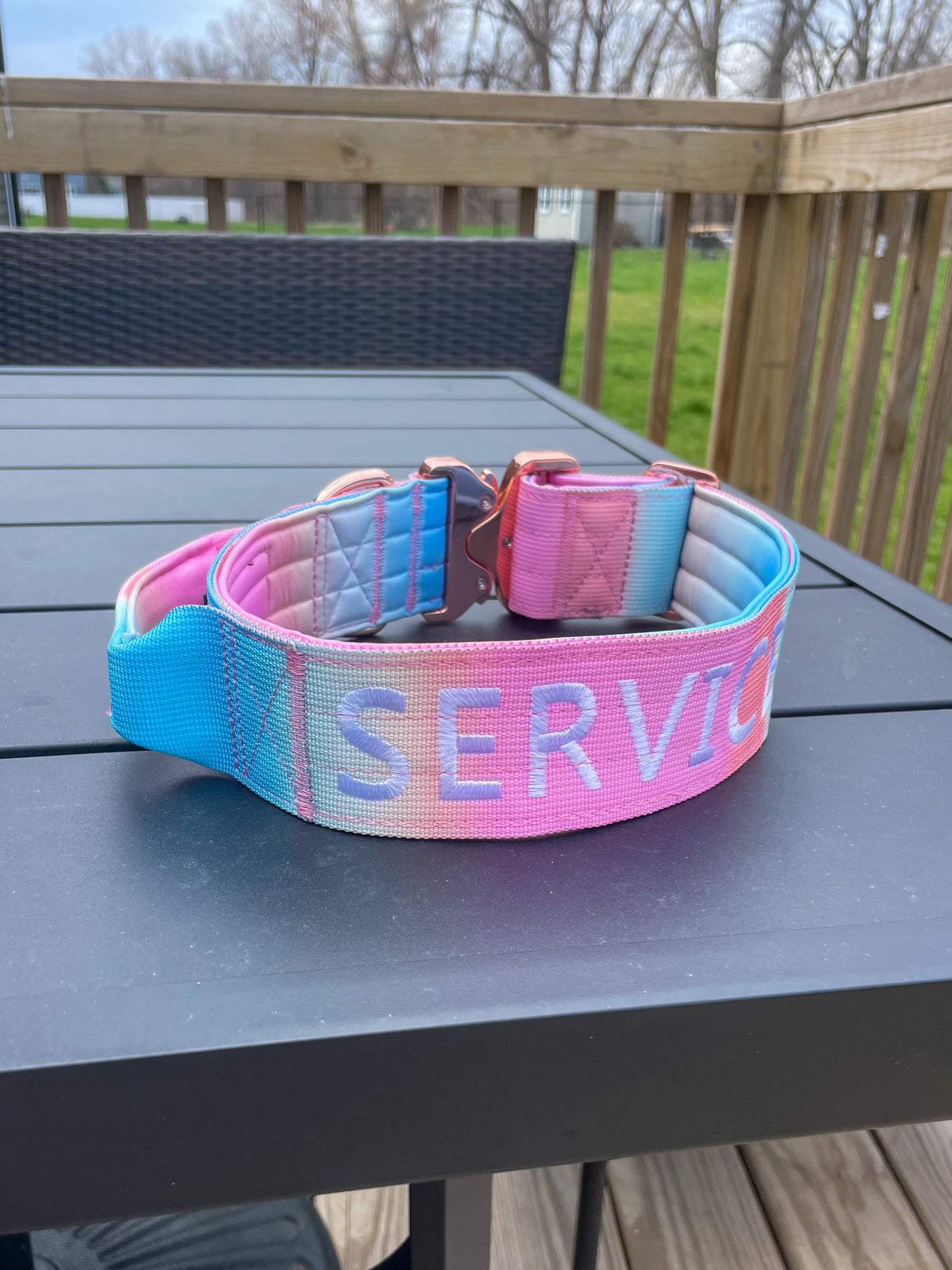 Ombre Service Dog Collar with Handle