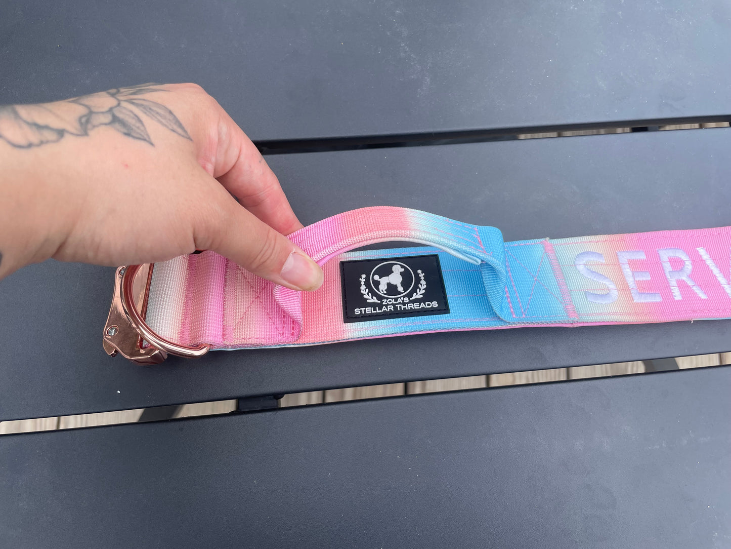 Ombre Service Dog Collar with Handle