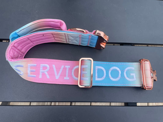 Ombre Service Dog Collar with Handle
